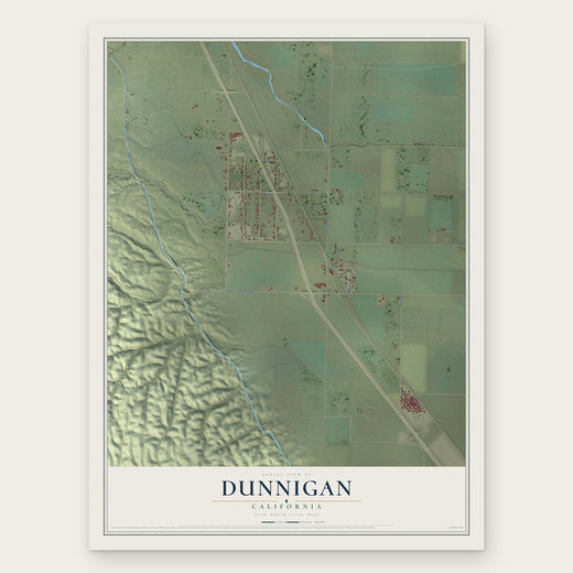 Dunnigan, California map print, the full design