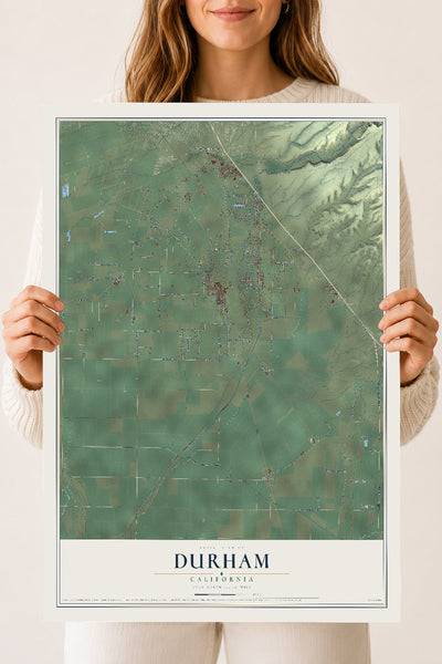 Map of Durham, California, 18 x 24 inch unframed archival matte print
