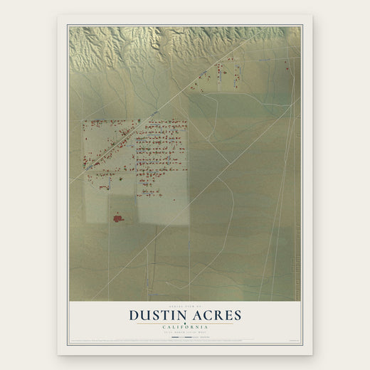 Dustin Acres, California map print, the full design