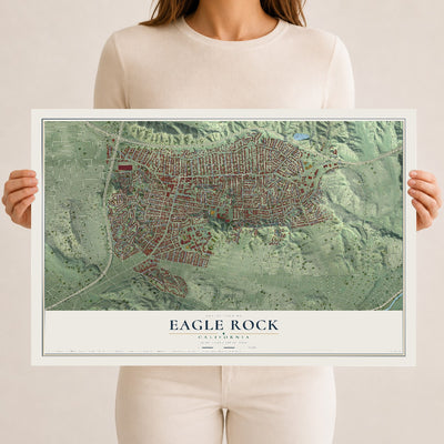 Map of Eagle Rock, California, 12 x 18 inch unframed archival matte print