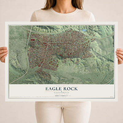 Map of Eagle Rock, California, 18 x 24 inch unframed archival matte print