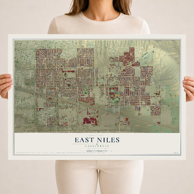 Map of East Niles, California, 18 x 24 inch unframed archival matte print