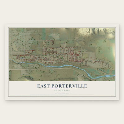 East Porterville, California map print, the full design