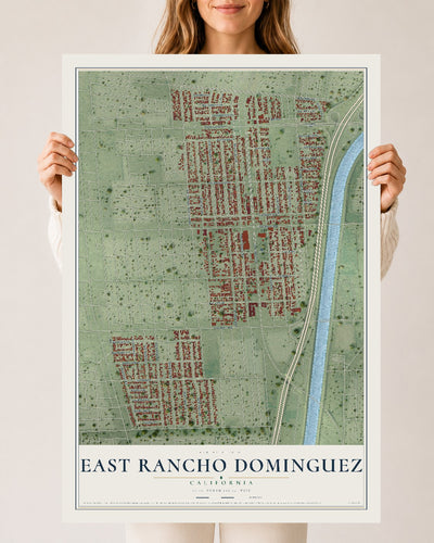 Map of East Rancho Dominguez, California, 24 x 36 inch unframed archival matte print
