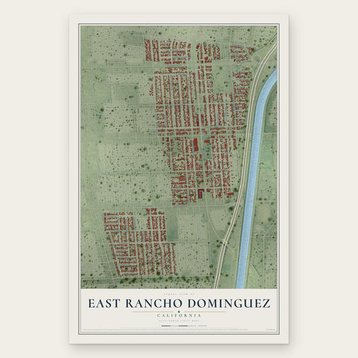 East Rancho Dominguez, California map print, the full design