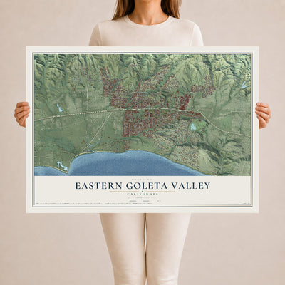 Map of Eastern Goleta Valley, California, 24 x 36 inch unframed archival matte print