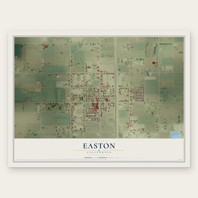 Easton, California map print, the full design