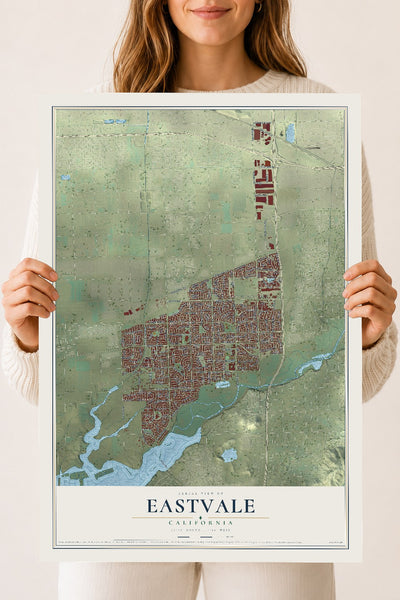 Map of Eastvale, California, 18 x 24 inch unframed archival matte print