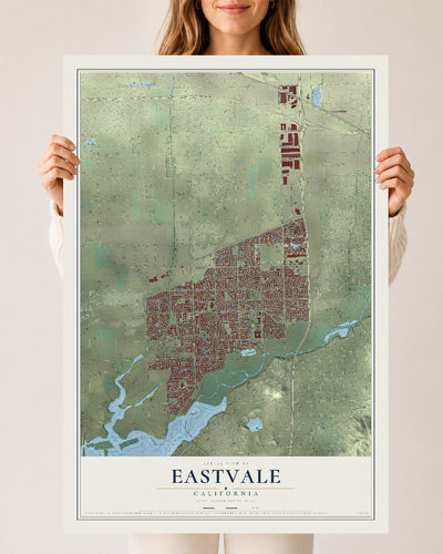 Map of Eastvale, California, 24 x 36 inch unframed archival matte print