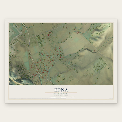 Edna, California map print, the full design