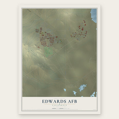 Edwards AFB, California map print, the full design