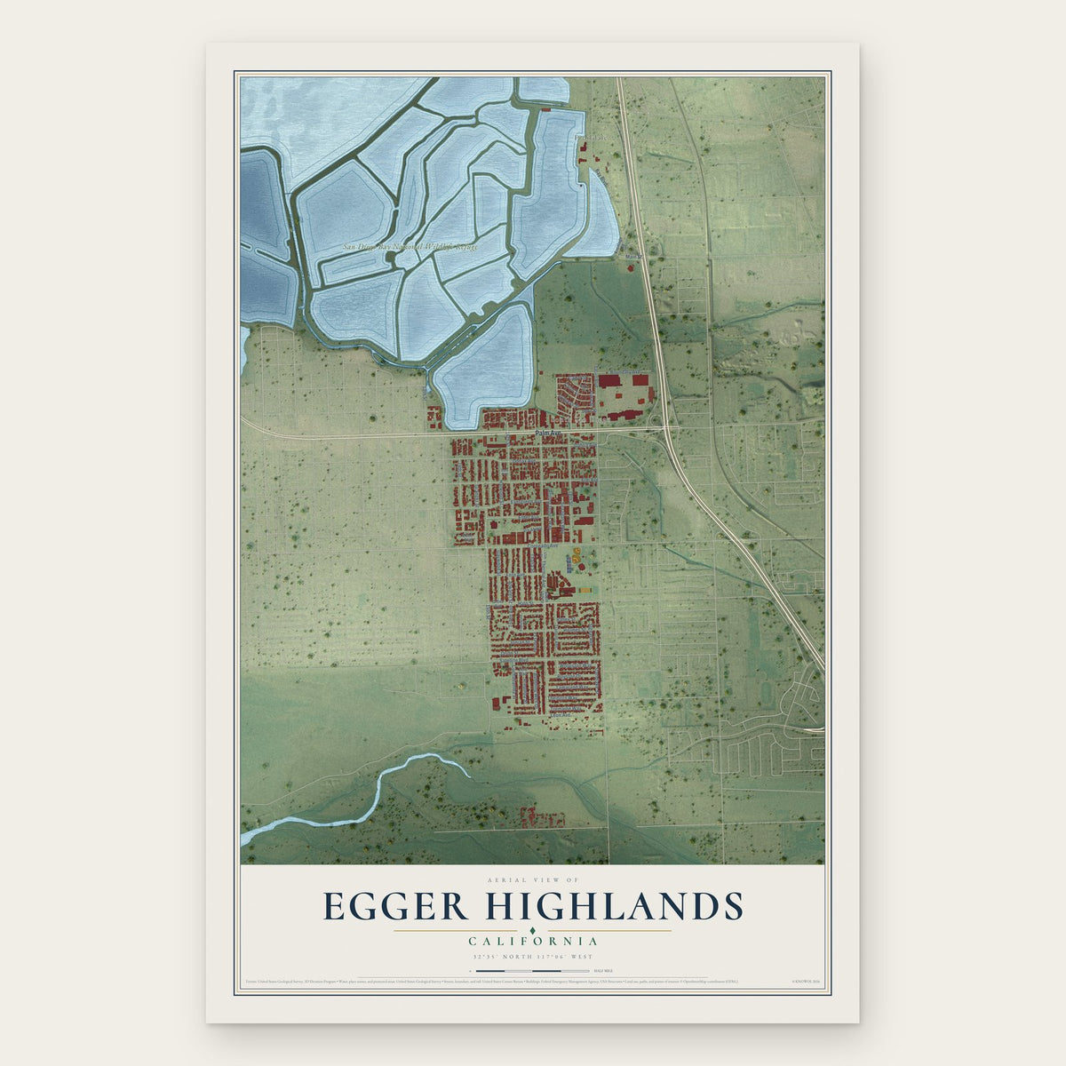 Egger Highlands, California map print, the full design