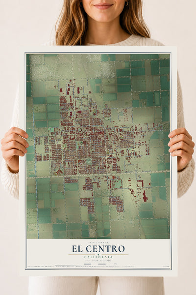 Map of El Centro, California, 18 x 24 inch unframed archival matte print