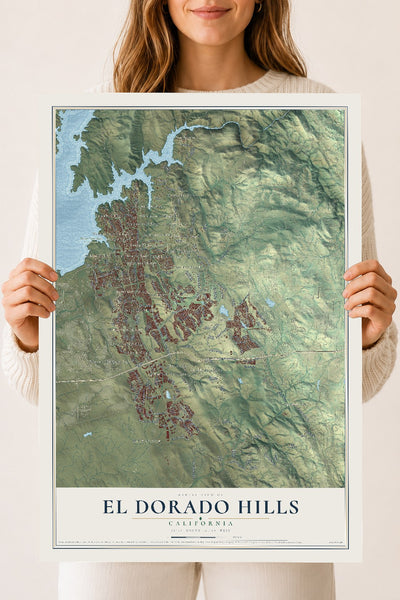 Map of El Dorado Hills, California, 18 x 24 inch unframed archival matte print