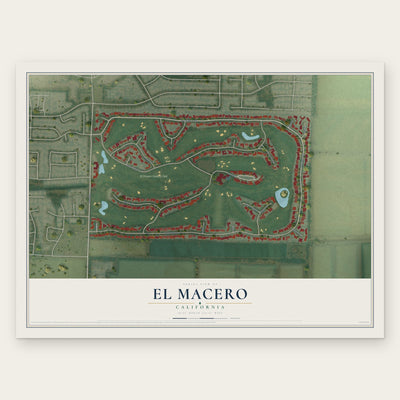 El Macero, California map print, the full design