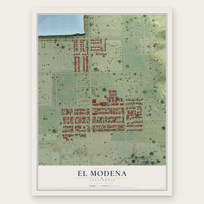 El Modena, California map print, the full design