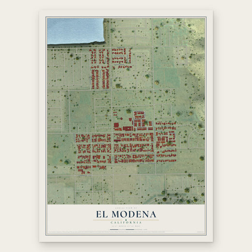 El Modena, California map print, the full design