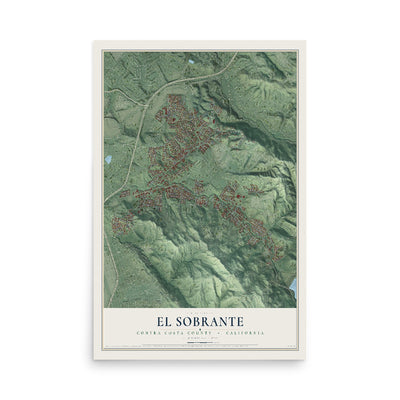 Map of El Sobrante, Contra Costa County, California, 12 x 18 inch unframed archival matte print