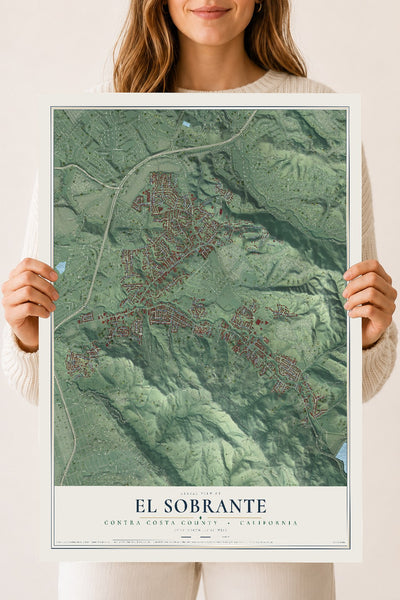 Map of El Sobrante, Contra Costa County, California, 18 x 24 inch unframed archival matte print