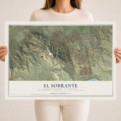 Map of El Sobrante, Riverside County, California, 18 x 24 inch unframed archival matte print