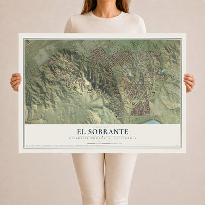 Map of El Sobrante, Riverside County, California, 24 x 36 inch unframed archival matte print