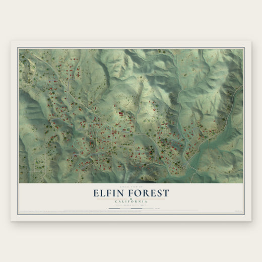 Elfin Forest, California map print, the full design