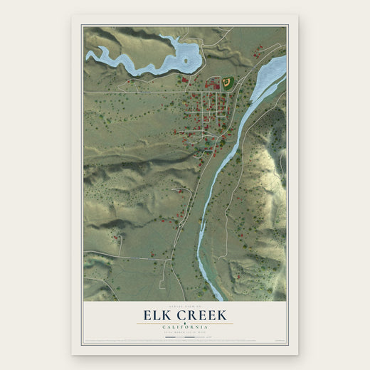 Elk Creek, California map print, the full design