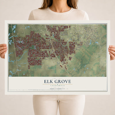 Map of Elk Grove, California, 18 x 24 inch unframed archival matte print