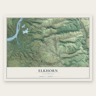 Elkhorn, California map print, the full design