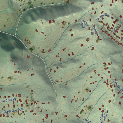 Close-up of the map of Elkhorn, California print showing street and building detail