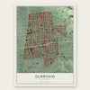 Elmwood, California map print, the full design