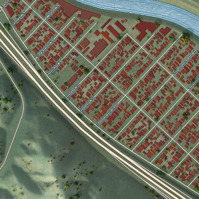 Second close-up of the map of Elysian Valley, California print showing more streets and buildings