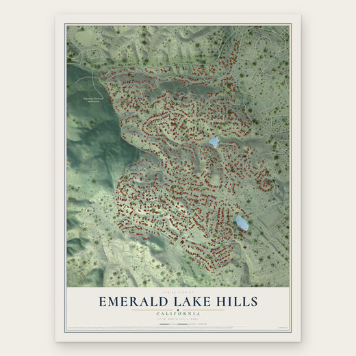 Emerald Lake Hills, California map print, the full design