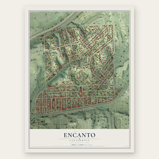 Encanto, California map print, the full design