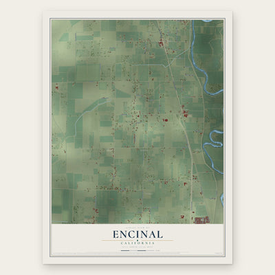 Encinal, California map print, the full design