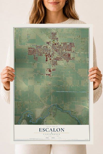 Map of Escalon, California, 18 x 24 inch unframed archival matte print