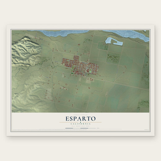 Esparto, California map print, the full design