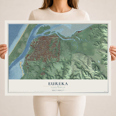 Map of Eureka, California, 18 x 24 inch unframed archival matte print