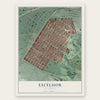Excelsior, California map print, the full design