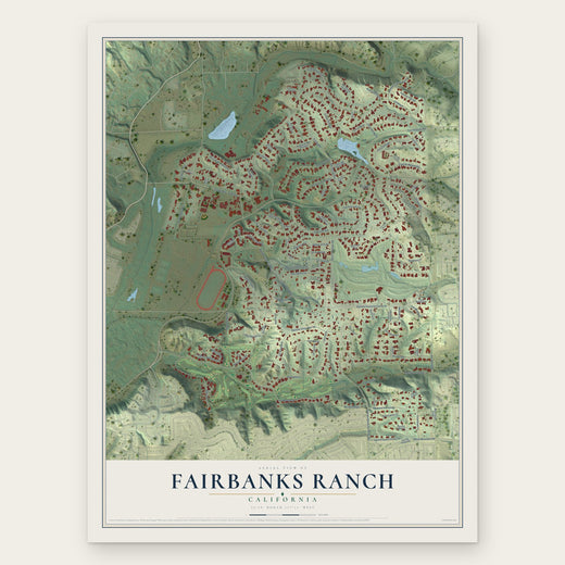Fairbanks Ranch, California map print, the full design