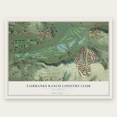 Fairbanks Ranch Country Club, California map print, the full design