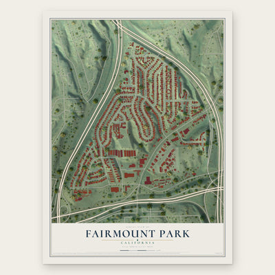 Fairmount Park, California map print, the full design