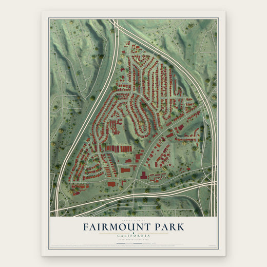 Fairmount Park, California map print, the full design