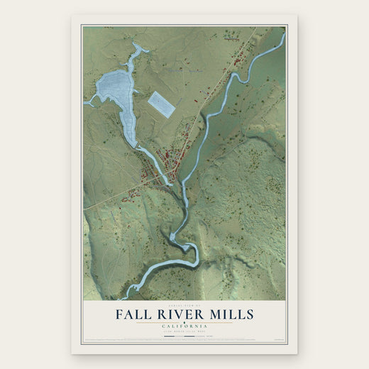 Fall River Mills, California map print, the full design