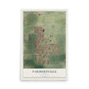 Map of Farmersville, California, 12 x 18 inch unframed archival matte print