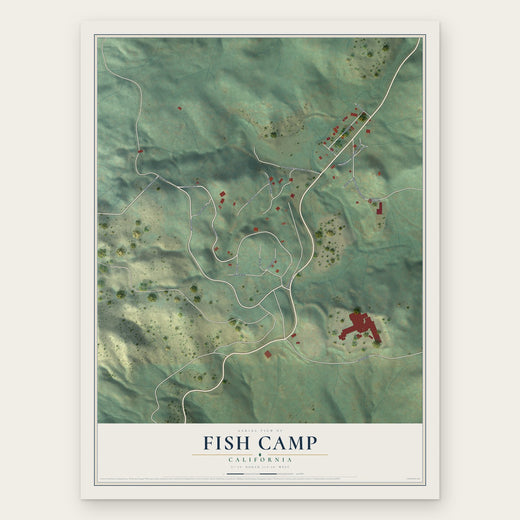 Fish Camp, California map print, the full design