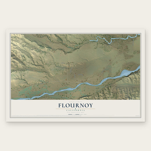 Flournoy, California map print, the full design