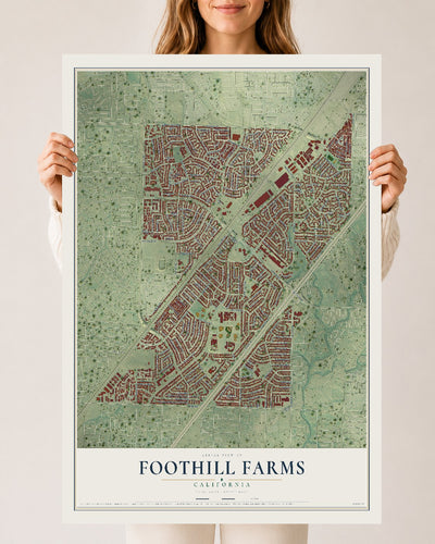 Map of Foothill Farms, California, 24 x 36 inch unframed archival matte print