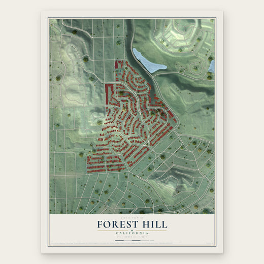 Forest Hill, California map print, the full design