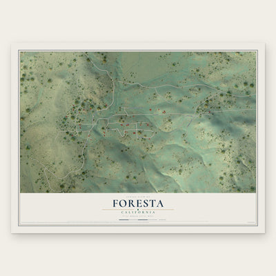 Foresta, California map print, the full design